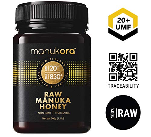 Product Cover Manukora UMF 20+/MGO 830+ Raw Mānuka Honey (500g/1.1lb) Authentic Non-GMO New Zealand Honey, UMF & MGO Certified, Traceable from Hive to Hand
