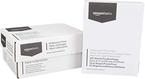 Product Cover AmazonBasics Multipurpose Copy Printer Paper - White, 8.5 x 11 Inches, 3 Ream Case (1,500 Sheets)