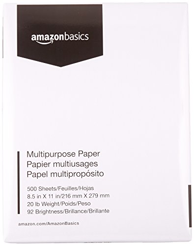 Product Cover AmazonBasics Multipurpose Copy Printer Paper - White, 8.5 x 11 Inches, 1 Ream (500 Sheets)
