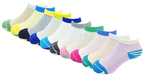 Product Cover CHUNG Toddler Little Boys Girls No Show Liner Cotton Socks Thin Multi Solid Color White Summer 10 Pack 2T-12Years