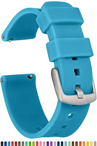 Product Cover GadgetWraps 20mm Gizmo Watch Silicone Watch Band Strap with Quick Release Pins - Compatible with Gizmo Watch, Amazfit, Samsung, Pebble - 20mm Quick Release Watch Band (Aqua Blue, 20mm)