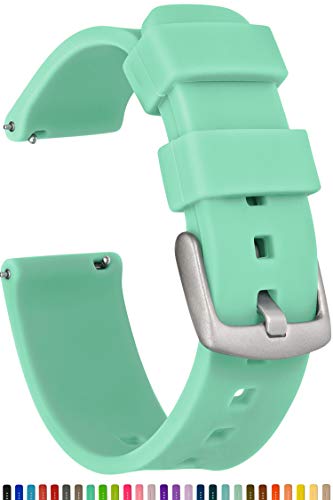 Product Cover GadgetWraps 20mm Gizmo Watch Silicone Watch Band Strap with Quick Release Pins - Compatible with Gizmo Watch, Amazfit, Samsung, Pebble - 20mm Quick Release Watch Band (Mint Green, 20mm)
