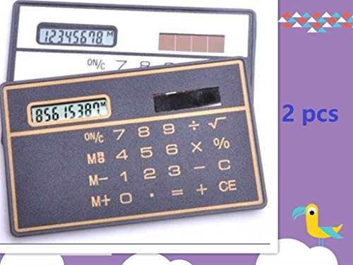 Product Cover king's store 8 Digits Ultra Thin Slim Mini Credit Card Design Solar Power Pocket Calculator（3 pcs）