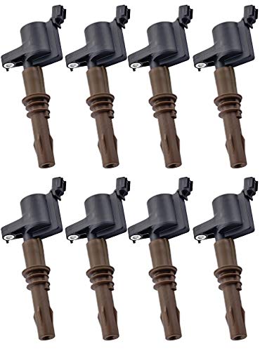 Product Cover Pack of 8 Brown Boot Ignition Coils for 2008-2016 Ford Expedition F450 F550 Super Duty Lincoln Navigator Compatible 8L3Z-12029-A C1659 DG521 4.6L 5.4L 6.8L