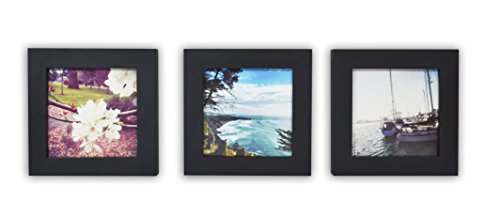 Product Cover Golden State Art, Smartphone Instagram Frames Collection, Pack of 3, 4x4-inch Square Photo Wood Frames, Black