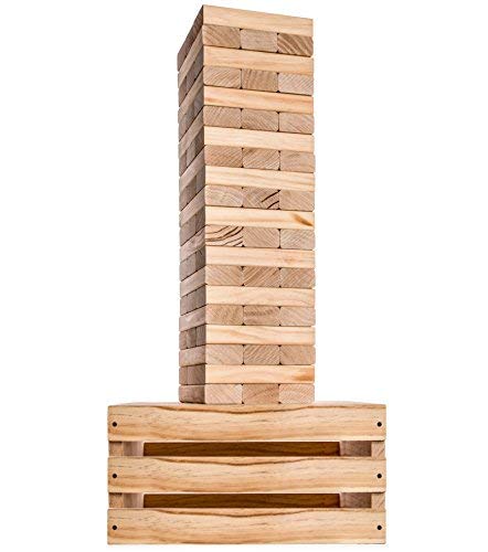 Product Cover Splinter Woodworking Co Giant Tower Game, 60 Blocks with 2-In-1 Storage Crate/Table with Carry Case
