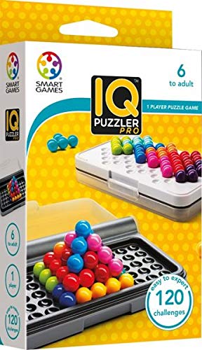 Product Cover SmartGames IQ Puzzler Pro, a Travel Game for Kids and Adults, a Cognitive Skill-Building Brain Game - Brain Teaser for Ages 6 & Up, 120 Challenges in Travel-Friendly Case.