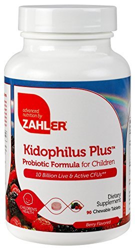 Product Cover Zahler Kidophilus Plus, Chewable Kids Probiotics, All Natural Great Tasting Acidophilus for Children, Certified Kosher, 90 Chewable Tablets