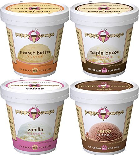 Product Cover Puppy Scoops Dog Ice Cream Mix - Variety 4 Pack (4 Pints of Ice Cream for Dogs)