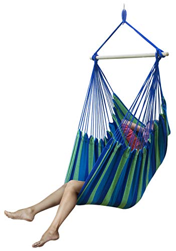 Product Cover Sorbus Brazilian Hammock Chair Swing Seat for Any Indoor or Outdoor Spaces, Blue