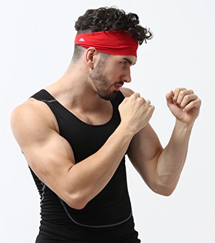 Product Cover Mens Headband - Running Sweat Head Bands for Sports - Athletic Sweatbands for Workout/Exercise, Tennis & Football - Ultimate Performance Stretch & Moisture Wicking