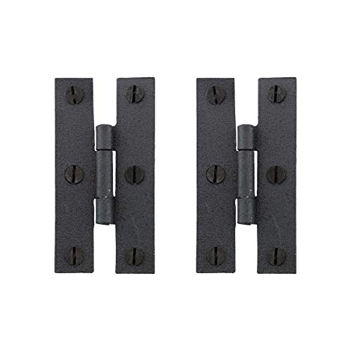 Product Cover Renovator's Supply Cabinet Hinge Black Iron H Flush 3 Inch Set of 2