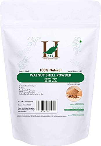 Product Cover H&C 100% Natural Walnut Shell Powder for Scrub Formulation 227gms (1/2 LB)