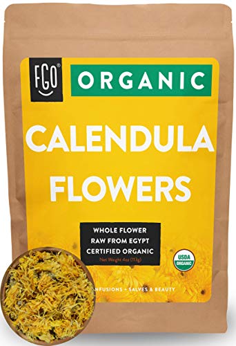 Product Cover Organic Calendula Flowers | Whole | 4oz Resealable Kraft Bag | 100% Raw From Egypt | by Feel Good Organics