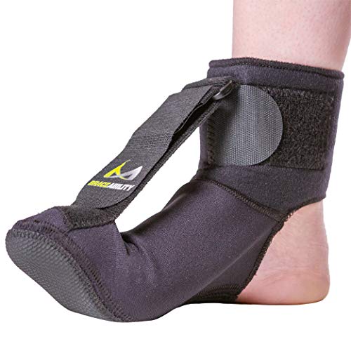 Product Cover BraceAbility Plantar Fasciitis Night Sock | Soft Stretching Boot Splint for Sleeping, Achilles Tendonitis Foot Support Brace & Heel Pain Relief Compression Sleeve (Medium)
