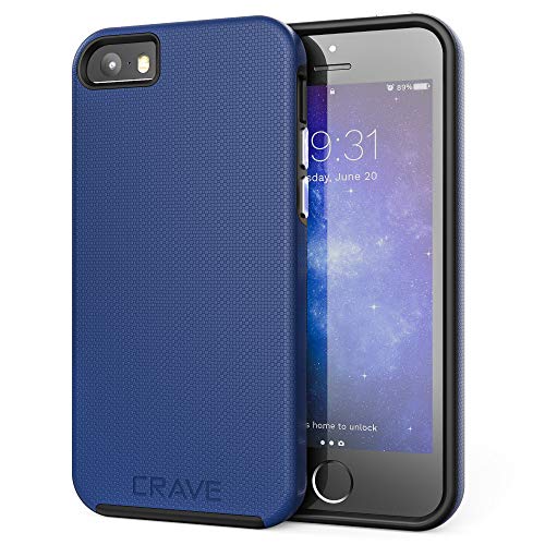 Product Cover iPhone SE Case, Crave Dual Guard Protection Series Case for iPhone 5 / 5s / SE - Navy Blue
