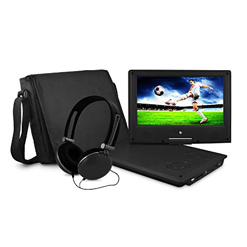 Product Cover Ematic Portable DVD Player with 9-inch Swivel Screen, Travel Bag and Headphones, Black
