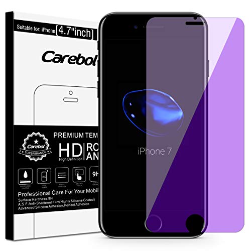 Product Cover Carebol Anti Blue Light Tempered Glass Screen Protector for iPhone 8,7,6s,6 [4.7