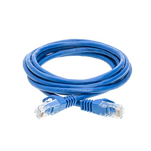 Product Cover Cables Direct Online Pack of 3 Snagless Cat5e Ethernet Network Patch Cable Blue 15 Feet