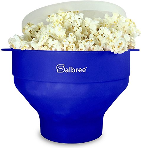 Product Cover Original Salbree Microwave Popcorn Popper, Silicone Popcorn Maker, Collapsible Bowl BPA Free - 18 Colors Available (Blue)