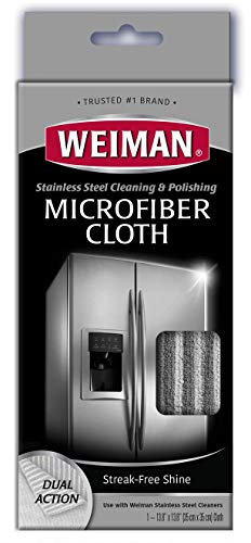 Product Cover Weiman Microfiber Cloth for Stainless Steel - Safely Traps and Removes Dirt, Oil and Grime to Protect From Scratches