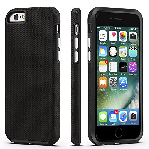 Product Cover iPhone 6 / 6s Case, CellEver Dual Guard Protective Shock-Absorbing Scratch-Resistant Rugged Drop Protection Cover for Apple iPhone 6 / 6S (Black)