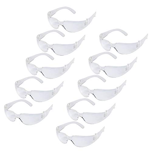 Product Cover BISON LIFE Safety Glasses, One Size, Clear Protective Polycarbonate Lens, 12 per Box (1 box)