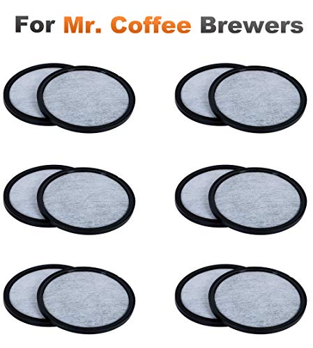 Product Cover 12-Pack of Mr. Coffee Compatible Water Filters - Universal Fit Mr Coffee Compatible Filters - Replacement Charcoal Water Filter Discs for Mr Coffee Coffee Brewers - Better Than OEM!