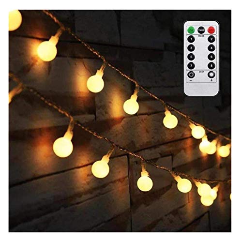 Product Cover AMARS 16.4FT Battery Operated String Lights, Christmas Globe Fairy Lights with Remote Timer, 50leds String Light for Bedroom, Wedding, Indoor, Outdoor, Party Garden (Warm White)
