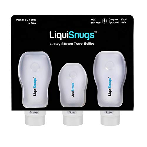 Product Cover LiquiSnugs - 100% Guaranteed Leak Proof - Silicone Travel Bottles (3 PACK) TSA Approved - by TravelSnugs