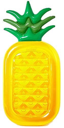 Product Cover Inflatable Pineapple Pool Float Raft [VICKEA] Large Outdoor Swimming Pool Inflatable Float Toy Floatie Lounge Toy for Adults & Kids
