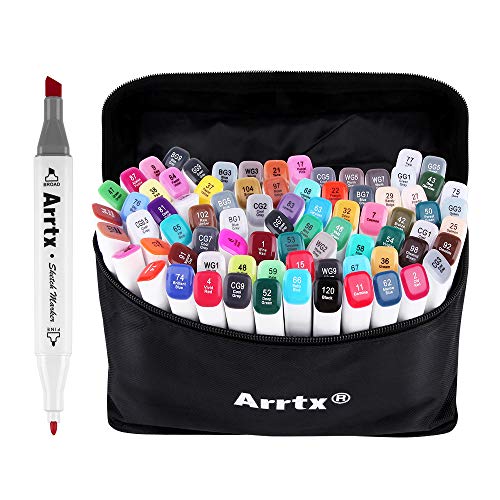 Product Cover 80 Set Color Alcohol Based Markers Graphic Drawing Art Dual Tip Sketch Pen Art Sketch Twin Marker Pens Hand Painted Design Draft, Arrtx