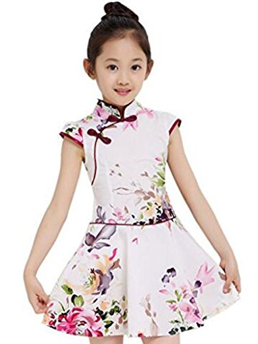 Product Cover Suimiki Traditional Cheongsam Outfit Chinese Floral Qipao for Girls