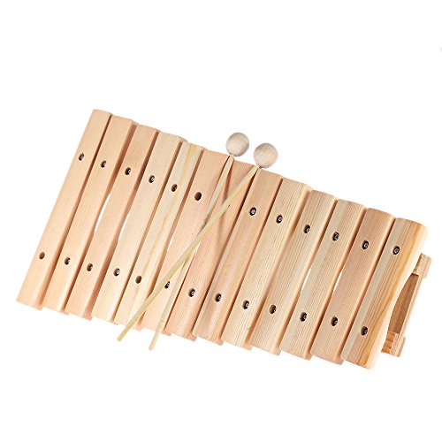 Product Cover ammoon Musical Xylophone Piano Wooden Instrument for Children Kids Baby Music Educational Toys with 2 Mallets