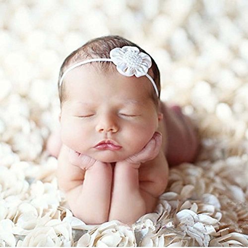 Product Cover PePeng Newborn Photography Props, Use Soft 3D Rose Flower Backdrop Beanbag Rug to Create Memorable Kids Portrait Photography (White)