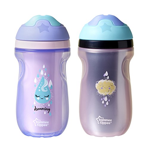 Product Cover Tommee Tippee Insulated Non-Slip Spill Proof Sipper Tumbler, BPA-free, Girl, Pink & Purple, 9 Ounce, 2 Count