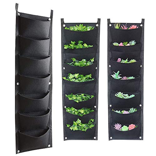 Product Cover Vertical Garden Hanging Planter, 7 Pockets, Wall Hanging Mount Planter Plant Grow Bag for Flower Vegetable - Indoor/Outdoor