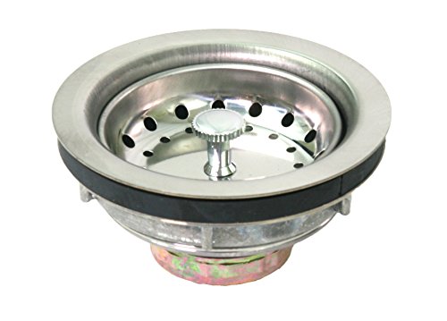 Product Cover Everflow 7516 Kitchen Sink (3-1/2 Inch) Stainless Steel Drain Assembly With Strainer Basket-and Water Stopper, Single