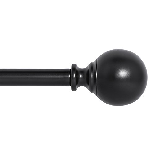 Product Cover Ivilon Drapery Treatment Window Curtain Rod - Ball Style, 72 to 144 Inch. Color Black