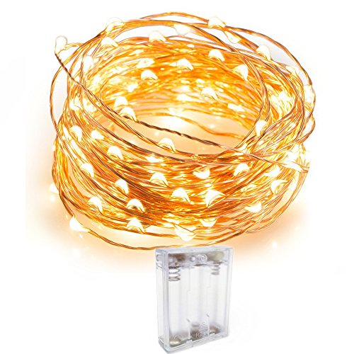 Product Cover Starry String Lights Timer Battery Holder Case Operated Flexible Fairy Lights 9.8 Feet 30 LEDs Copper Wire Rope Light Patio Decorations Ultra Thin Mini Lighting for Bedroom, Patio, Garden, Gate, Yard
