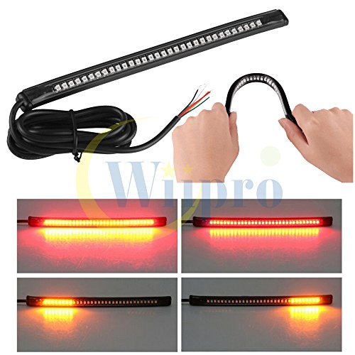 Product Cover Wiipro Universal led Harley Davidson Light Strip Tail Brake Stop Turn Signal 32LED 8