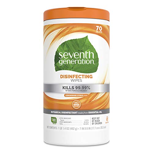 Product Cover 70 Count (Pack of 3) : Seventh Generation Disinfecting Multi-Surface Wipes, 70-count Tubs (Pack of 3)