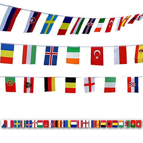 Product Cover International Flags, G2PLUS 164 Feet 8.2'' x 5.5'' World Flags, 200 Countries Olympic Flags Pennant Banner for Bar, Party Decorations, Sports Clubs, Grand Opening, Festival Events Celebration