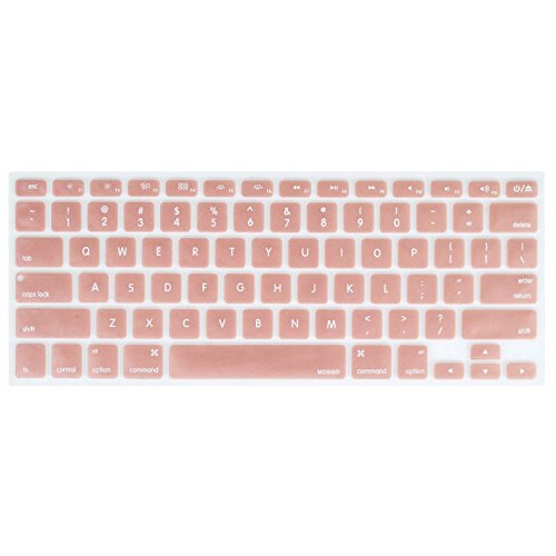 Product Cover MOSISO Silicone Keyboard Cover Compatible with MacBook Pro 13/15 Inch (with/Without Retina Display, 2015 or Older Version),Older MacBook Air 13 Inch (A1466 / A1369, Release 2010-2017), Rose Gold