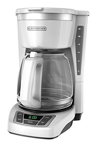 Product Cover BLACK+DECKER 12-Cup Programmable Coffeemaker, White, CM1160W