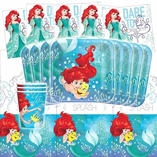 Product Cover Disney Ariel Dream Big Little Mermaid Birthday Party Tableware Pack Kit For 16