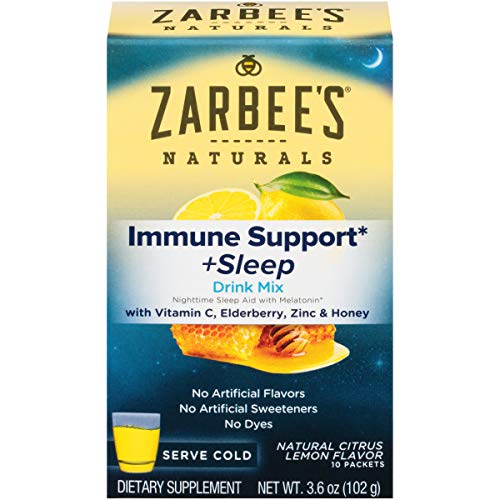 Product Cover Zarbee's Naturals Immune Support & Sleep Drink Mix with Melatonin, Natural Lemon Citrus Flavor, 10 Packets