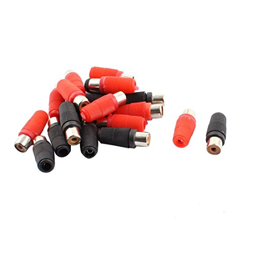 Product Cover uxcell a16012800ux1654 Plastic Handle Female RCA Phono Jack Connector 10 Pairs Red Black (Pack of 20)