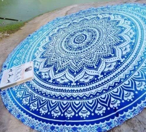 Product Cover Popular Handicrafts Popular Round Roundie Indian Mandala Round Roundie Beach Throw Tapestry Hippy Boho Gypsy Cotton Table Cover Round Tapestry Wall Hanging 70