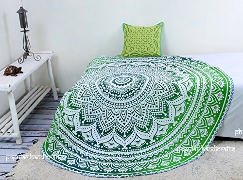 Product Cover Popular Handicrafts Roundie Yoga Mat Indian Mandala Throw Tapestry Hippy Tablecover Beach Towel by Popular Handicrafts